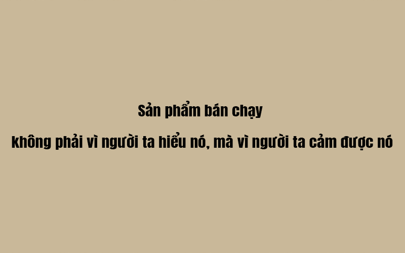 Sản phẩm bán chạy không phải vì người ta hiểu nó, mà vì người ta cảm được nó