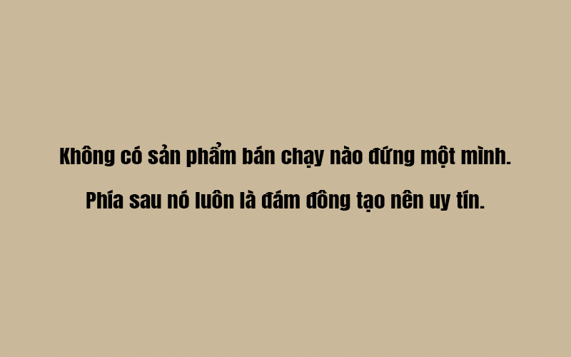 Không có sản phẩm bán chạy nào đứng một mình. Phía sau nó luôn là đám đông tạo nên uy tín.